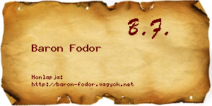Baron Fodor névjegykártya